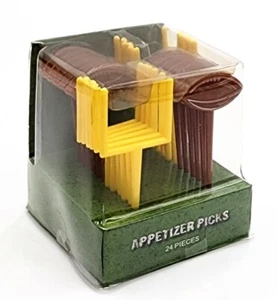 Football Shaped Goal Post Gameday Party Cocktail Appetizer Plastic Picks 24-PC - Picture 1 of 15