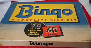Vintage Whitman Bingo Game Wooden Pieces 40 Cards Wooden Markers - Picture 1 of 5
