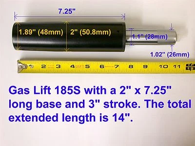 GROMAX One Brand New 185S Chair Parts Gas Lift / 2 Inch Diameter Cylinder