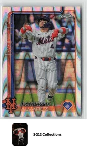 2025 Topps Chrome #207 Francisco Alvarez Raywave Refractor New York Mets - Picture 1 of 2