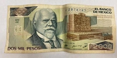 Mexico  2000  Pesos  24.2.1987  Series  CZ  Prefix  J  Circulated Banknote - Image 1 of 2