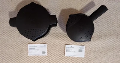 Pampered Chef 2qt & 1 qt Black Micro Cookers Microwave Pot Rice Steamer Set Of 2 - Image 1 of 3