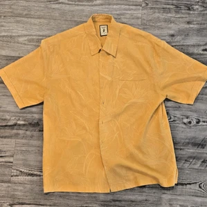 JAMAICA JAXX Herren Gr. L 100% Seide Jacquard Kurzarm Tropical Strand Hemd - Bild 1 von 6