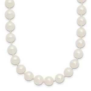10k Yellow Gold 6-7mm White Near-Round Freshwater Cultured Pearl Necklace 20" - Picture 1 of 4
