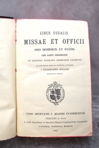 Older Liber Usualis Book by Desclee, Belgium, c.1947 (CU23) chalice co - Picture 1 of 22