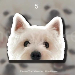 West Highland Terrier White Realistic Dog Peeker Sticker Vinyl Waterproof - Picture 1 of 2