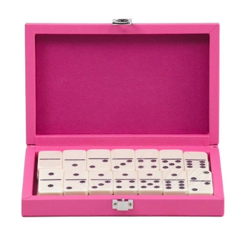 BROUK & CO Ellen Dominoes Travel Set in Posh Hot Pink Vegan Leather NEW In Box - Image 1 of 4