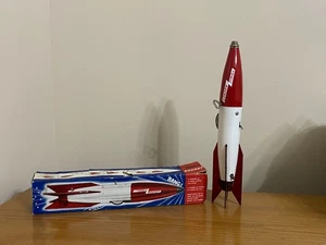 VINTAGE TOMIC RAKETE SPIELZEUG Aufzieh-funktionstüchtig & BOX Weltraumspielzeug OA-10 - Bild 1 von 10