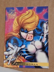 Tarjeta anual Spider Woman Fleer Flair Marvel 1995 #134 MCU DUEL TO THE DEATHWEB - Imagen 1 de 2