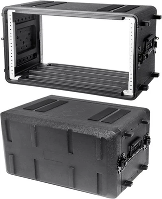 6U Rack Case Shallow 12" Depth, 19" Rackmount Flight Case for Amplifier, Audio - Image 1 of 4