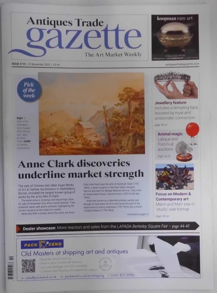 Antiques Trade Gazette 22nd Nov '25 Anne Clark discovery undeline market strengh - Image 1 of 1