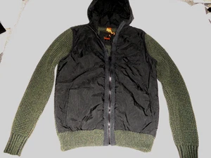 HUGO BOSS Recent BOSS Range Thin quilted down Front Knitted Hooded Jacket Size M - Picture 1 of 13