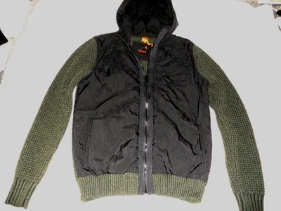 HUGO BOSS Recent BOSS Range Thin quilted down Front Knitted Hooded Jacket Size M - Image 1 of 4