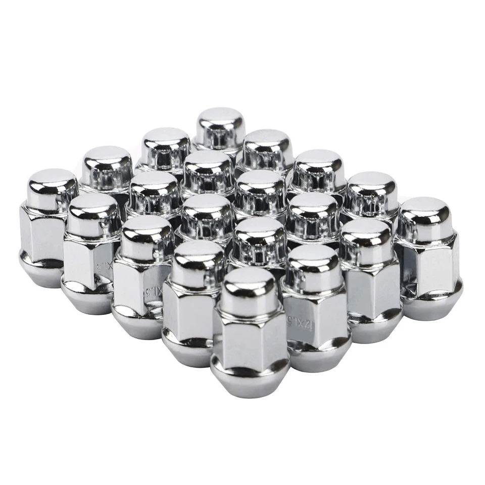 20 Pc Ford Lug Nut 1/2-20 Chrome 1.4" Fit 5-Lug F100/F150/Edge/Explorer/Flex etc - Image 1 of 4