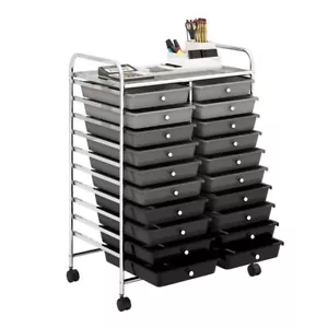 Chest Of 20 Drawer Rolling Storage Cart Heavy Duty Organizer Cabinet On 4 Wheels - Picture 1 of 10