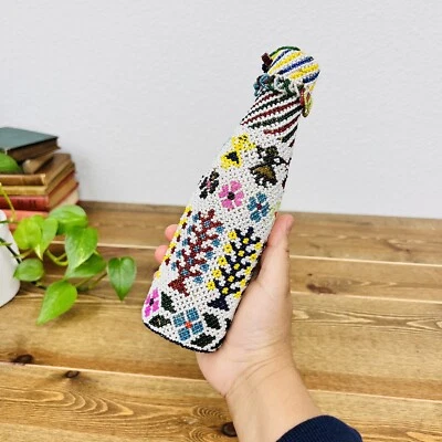 Vintage Ethnic Handmade Beads Decorative Glass Bottle Beautiful Table Top Decor - Image 1 of 4