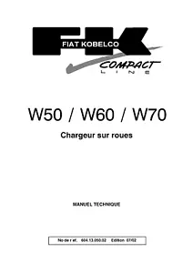 Fiat Kobelco W50 W60 W70 W80 Manuel d'entretien D'atelier réparation - Picture 1 of 2
