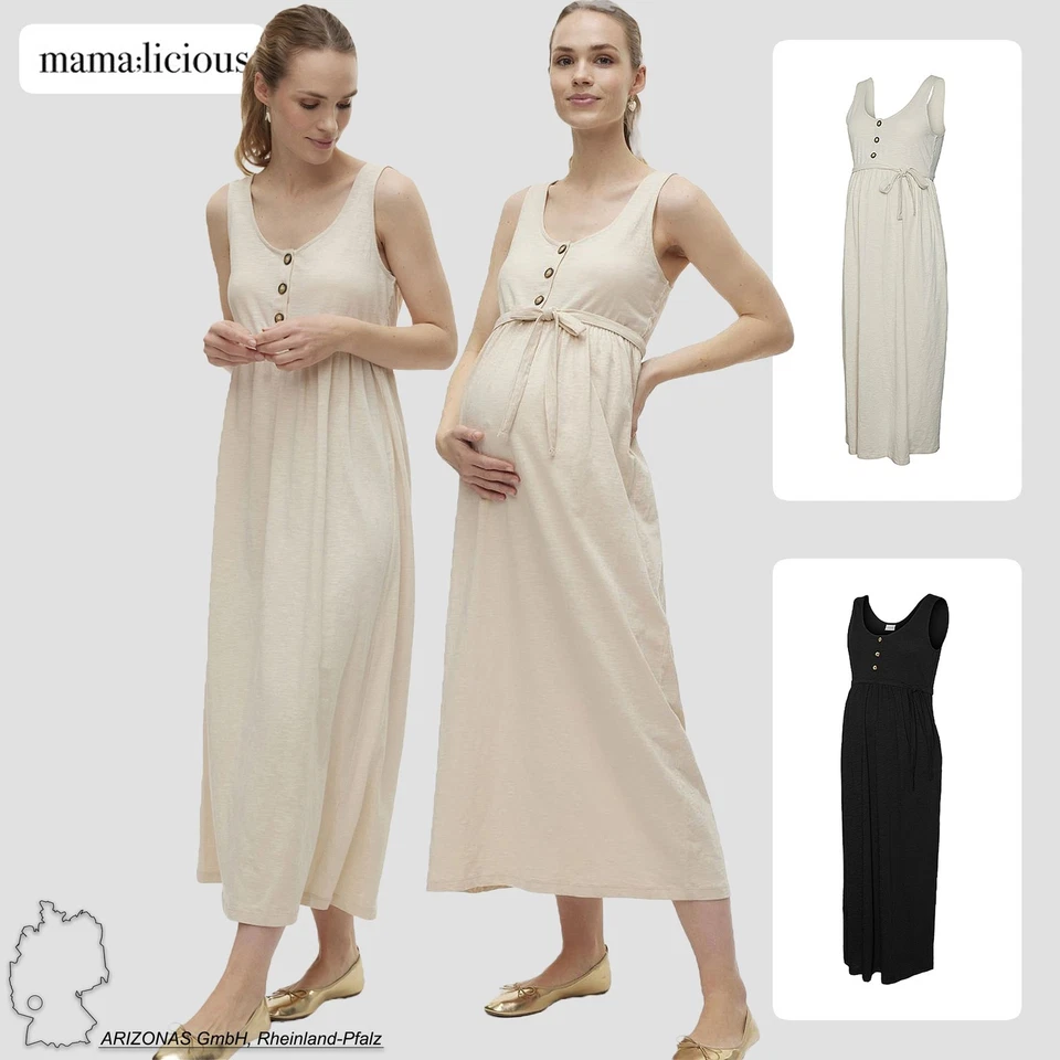 MAMALICIOUS Langes Maxi Umstandskleid Schwangerschaft 2-in-1 Maxi Dress - Bild 1 von 1