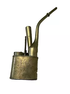 Pipa da fumo acqua cinese ottone inciso con pinzetta incisa vintage asiatica - Foto 1 di 18