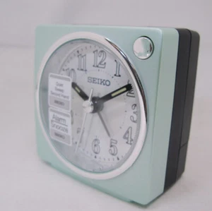 new Seiko QHE197 Square beep Alarm Clock snooze light sweep luminescent - Picture 1 of 6