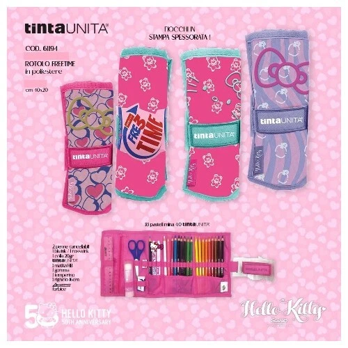 Hello Kitty 50th Anniversary Astuccio Rotolo Free Time  Tinta Unita - Immagine 1 di 1