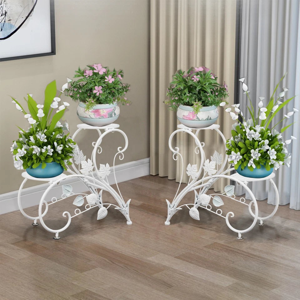 Conjunto de 2 suportes de plantas combinando faça você mesmo entrada jardim casamento prateleira de flores rack decorativo - Imagem 1 de 4
