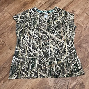 Mossy Oak Shadow Grass Blade Camo Tshirt Women Size 2XL Camouflage Hunting Shirt - Picture 1 of 5