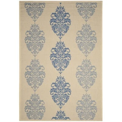 Alfombra SAFAVIEH Exterior CY2720-3101 Patio Natural/Azul Foto 1 de 4