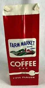 Farm Market Marke Kaffee Papiertüte gemahlen im Laden Zeder Stromschnellen Iowa Vintage - Bild 1 von 8