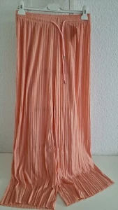 Sommerhose Damenhose Plissee Hose Gr 44 Lachs sommerleicht weites Bein - Bild 1 von 3