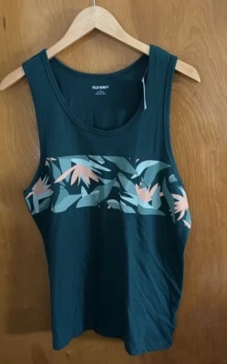 Camiseta sin mangas verde para hombre pequeña vieja azul marino Foto 1 de 3