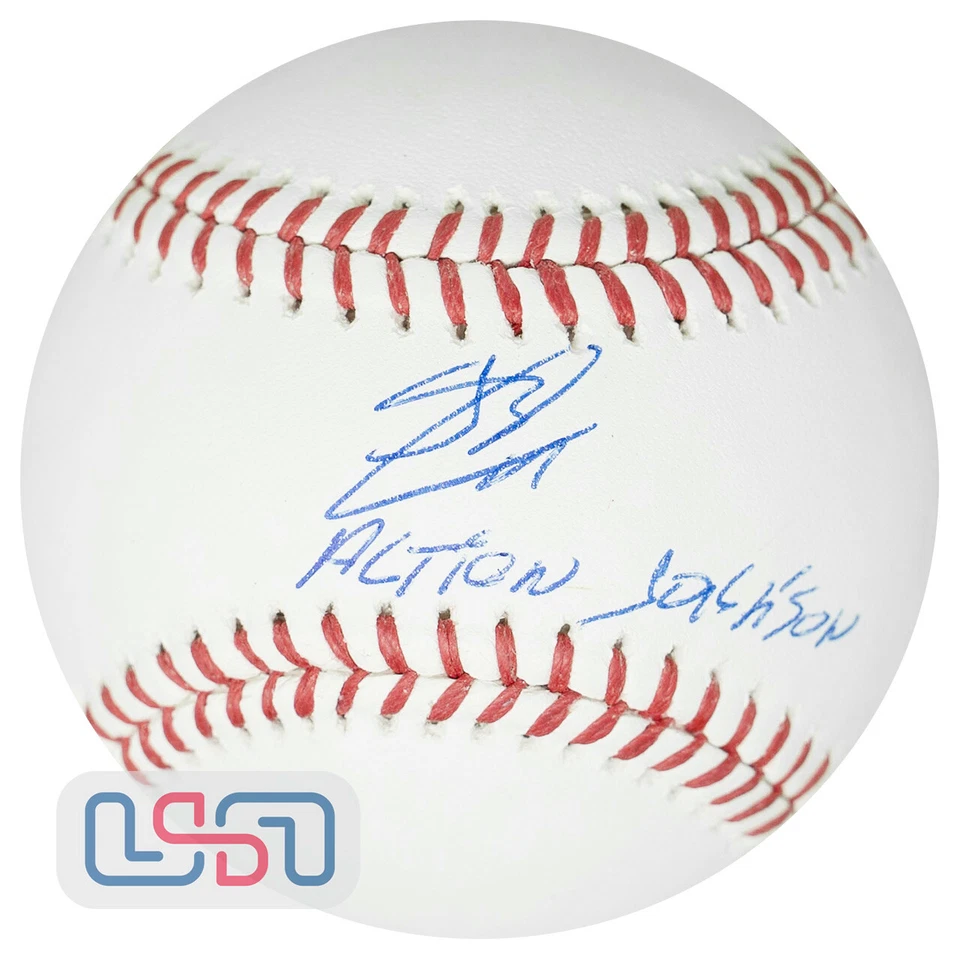 Jackson Chourio Brewers Signed "Action Jackson" OMLB Baseball USA SM JSA #2 - Image 1 of 4