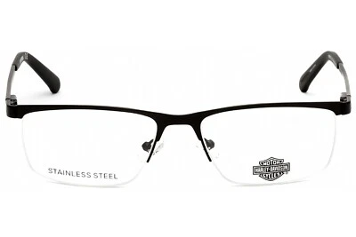 Harley Davidson HD0778 002 полностью черная полуободковая металлическая оправа для очков 55-17-145 - Изображение 1 из 2