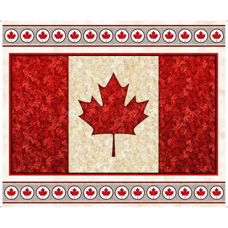2 Yard Digital Cotton Fabric - QT Fabrics The Great White North Canada Maple Pnl - Image 1 of 1