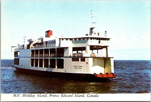 Postcard PEI MV Holiday Island Canadian National Ferry Cape Tormentine NB Borden - Picture 1 of 2