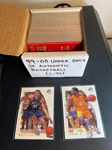 1999-00 SP Authentic Basketball Base Set 1-90 in sleeves. NM/MT - Picture 1 of 2