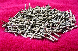 METAL TRIM NAILS  3/4" Bright Steel, Twisted Shank, Round Head (50 count pkg.) - Picture 1 of 4