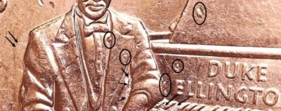 2009 P District of Columbia Quarter-Feeder Finger/Die Scrape & Die Chip, reverse - Image 1 of 4