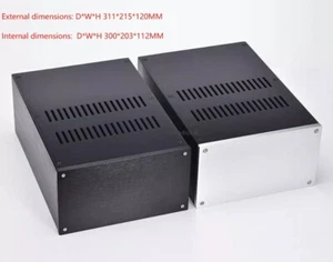 Power Amplifier Chassis DIY Full Aluminum Case DAC AMP Shell Size 311*120*215MM - Picture 1 of 6