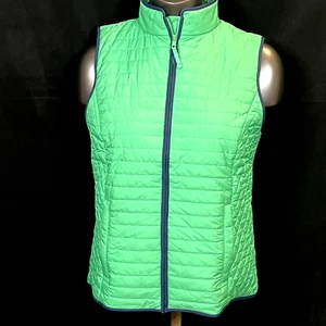 Talbots Women’s Size Small Green Quilted Zip Pockets Puffer Vest Jacket - Picture 1 of 4