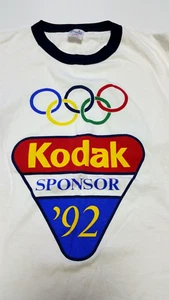 Vintage Kodak Sponsor 1992 Olympics T Shirt White Large READ - Picture 1 of 8