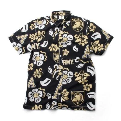 Men's Army Black Knights Floral Shirt Button Up Beach Shirt - Image 1 of 4
