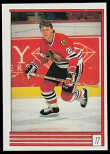 1989-90 O-Pee-Chee Stickers OPC Steve Larmer Chicago Blackhawks #17