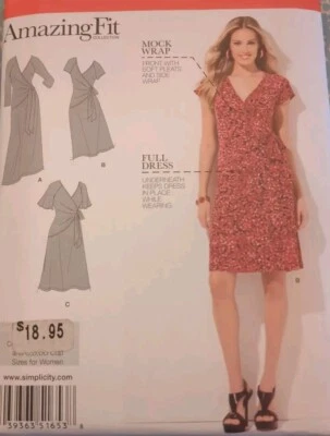 Simplicity SEWING PATTERN #1653 KNIT MISSES' DRESS SIZE 10-12-14-16-18 UC/FF - Image 1 of 4