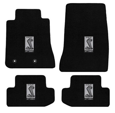 ¡Nuevo! Juego de alfombrillas Mustang 2015-2024 negras Shelby Cobra GT350 insignia emblema los 4 Foto 1 de 4