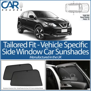 Fits Nissan Qashqai 5dr 2013-21 CAR SHADES UK TAILORED UV SIDE WINDOW SUN BLINDS - Picture 1 of 12