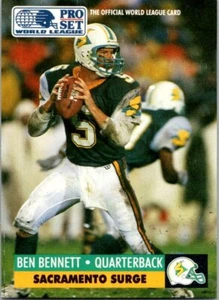 1991 Pro Set #28 Ben Bennett World League Collectibles (WLAF Inserts) - Picture 1 of 2