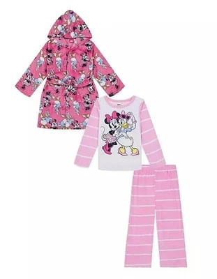Juego de albornoz y pijama de lana con capucha para niña Disney Minnie and Daisy, talla 4 Foto 1 de 2