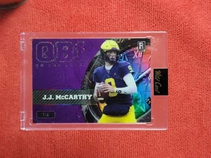 2023 Wild Card QB1 Clock JJ McCarthy 1/1 Purple Rainbow Rookie Michigan Vikings - Bild 1 von 4