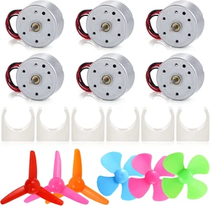 6 Set Mini Generator Motors 3V-12V DC Motor, Wind Turbine Generator with Mini Fa - Picture 1 of 12